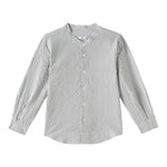 Il Gufo Camicia Manica Lunga Fantasia A Righe Collo Coreano per Bambino P25CL016C1080 BIANCO/GRIGIO IL GUFO 