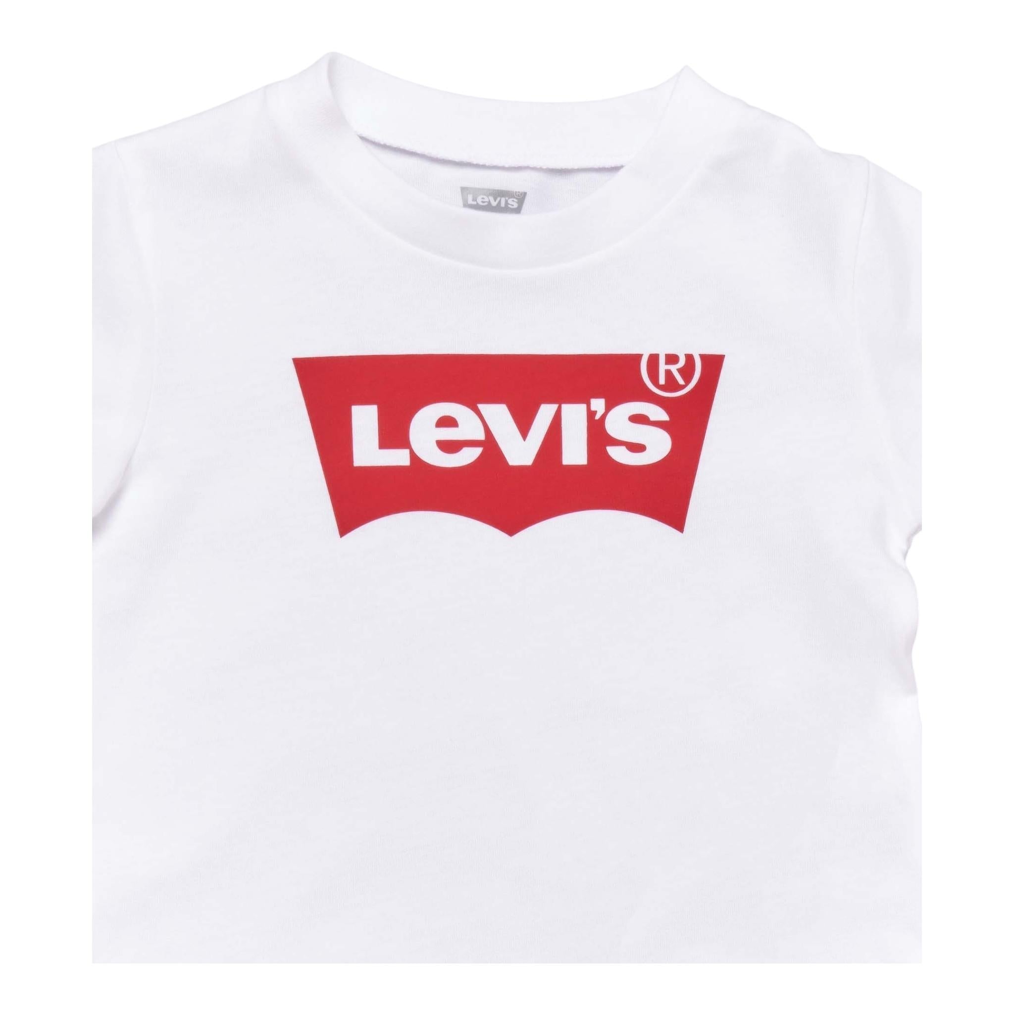 Levi'S T-Shirt Girocollo Tinta Unita con Logo per Neonato 6E8157 BIANCO LEVI'S 