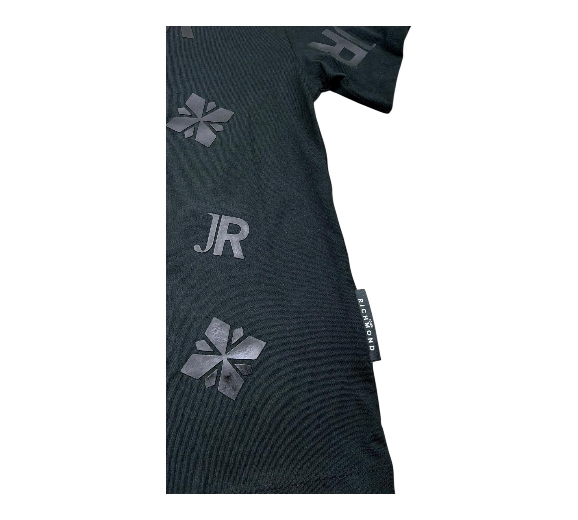 John Richmond T-Shirt Girocollo Tinta Unita con Stampa per Bambino RBP26041TS NERO JOHN RICHMOND 