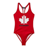 Dsquared2 Costume Intero Tinta Unita con Stampa per Bambina DQ0053 ROSSO DSQUARED2 