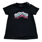 John Richmond T-Shirt Girocollo Tinta Unita con Logo per Neonata RIP26085TS NERO JOHN RICHMOND 