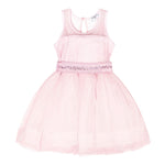 Monnalisa Abito Giromanica Tinta Unita In Tulle per Bambina 199906 ROSA MONNALISA 