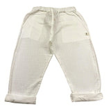 Petit Indi Pantalone Tinta Unita con Elastico In Vita per Bambino SS25BK8140 BIANCO PETIT INDI 