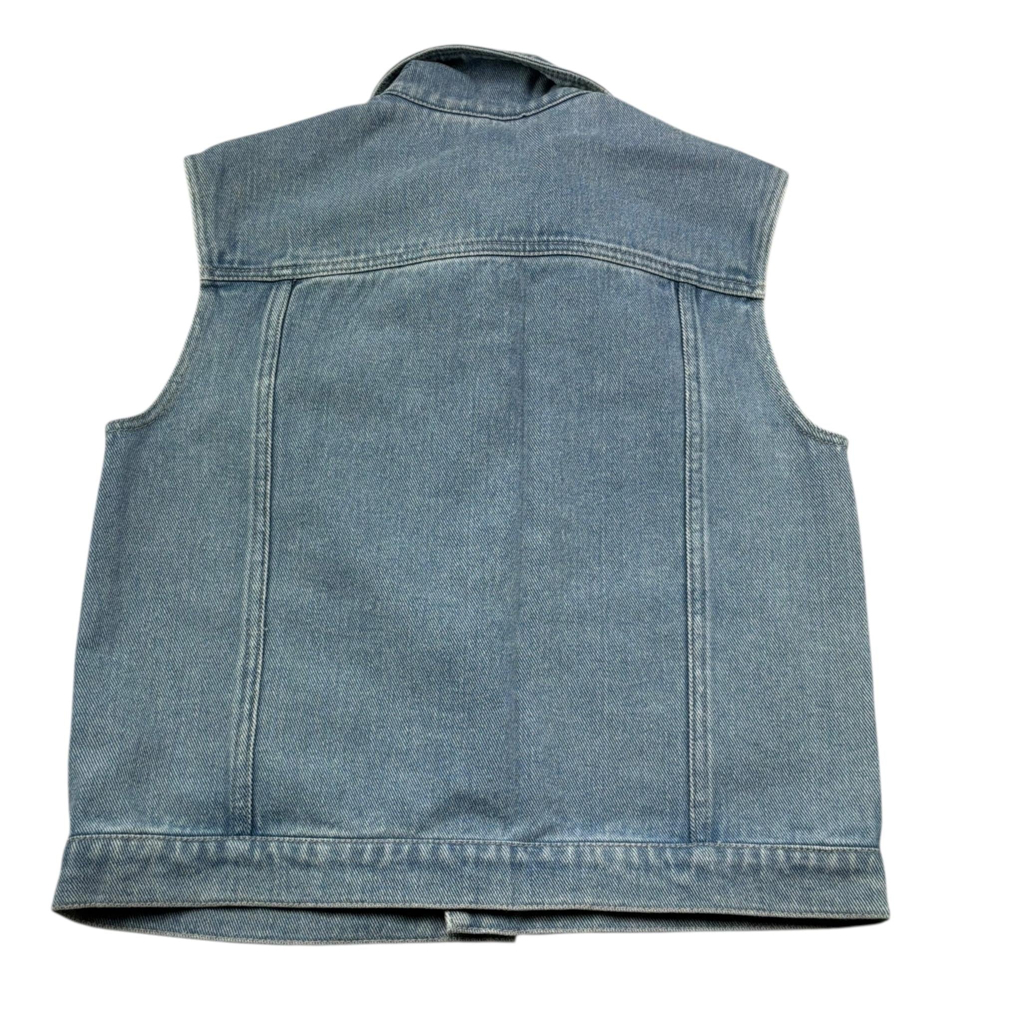 Moschino Giubbino Smanicato In Denim Tinta Unita per Bambina HUN001 BLU MOSCHINO 