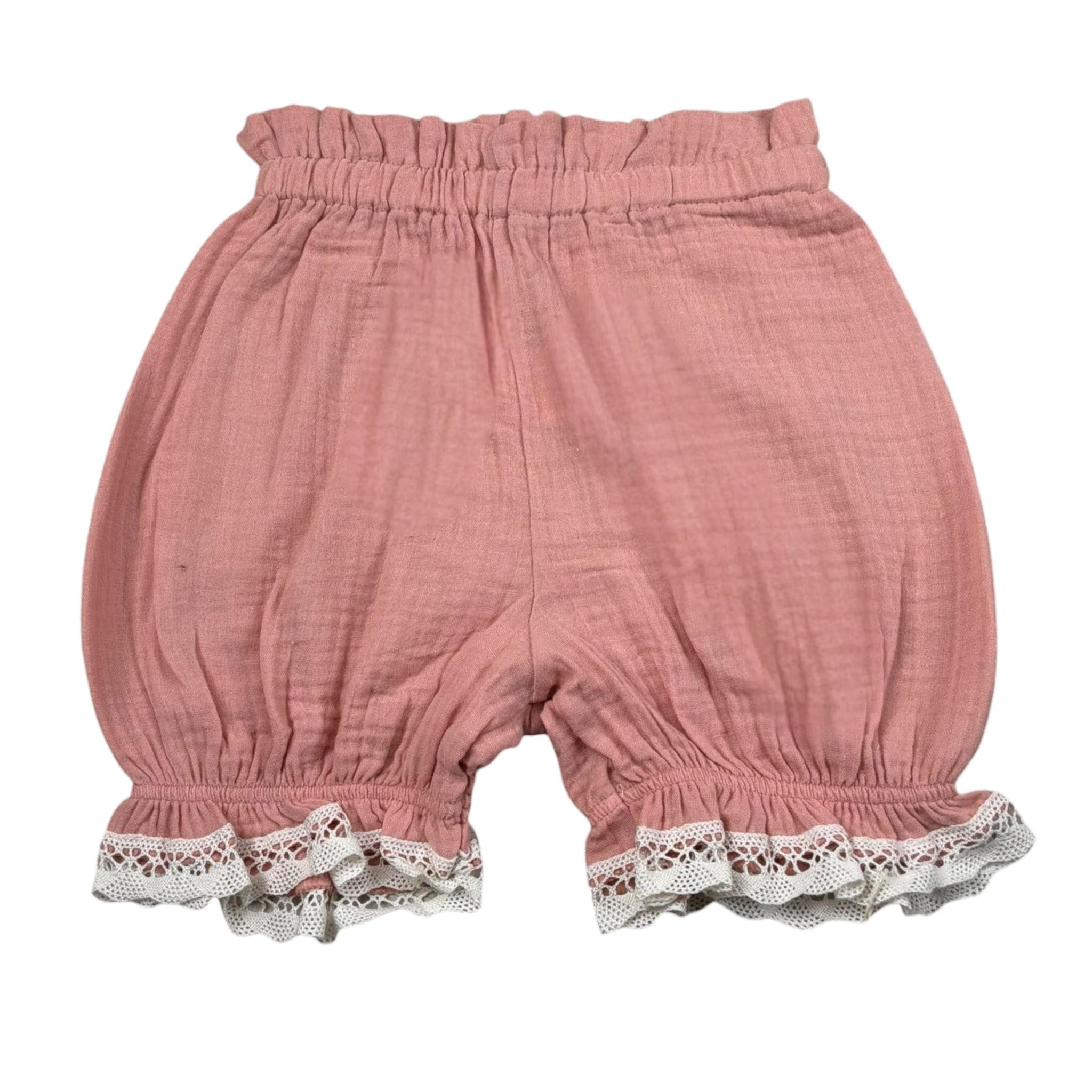 Babyvip Short Tinta Unita con Ricami per Neonata T1539 ROSA BABYVIP 