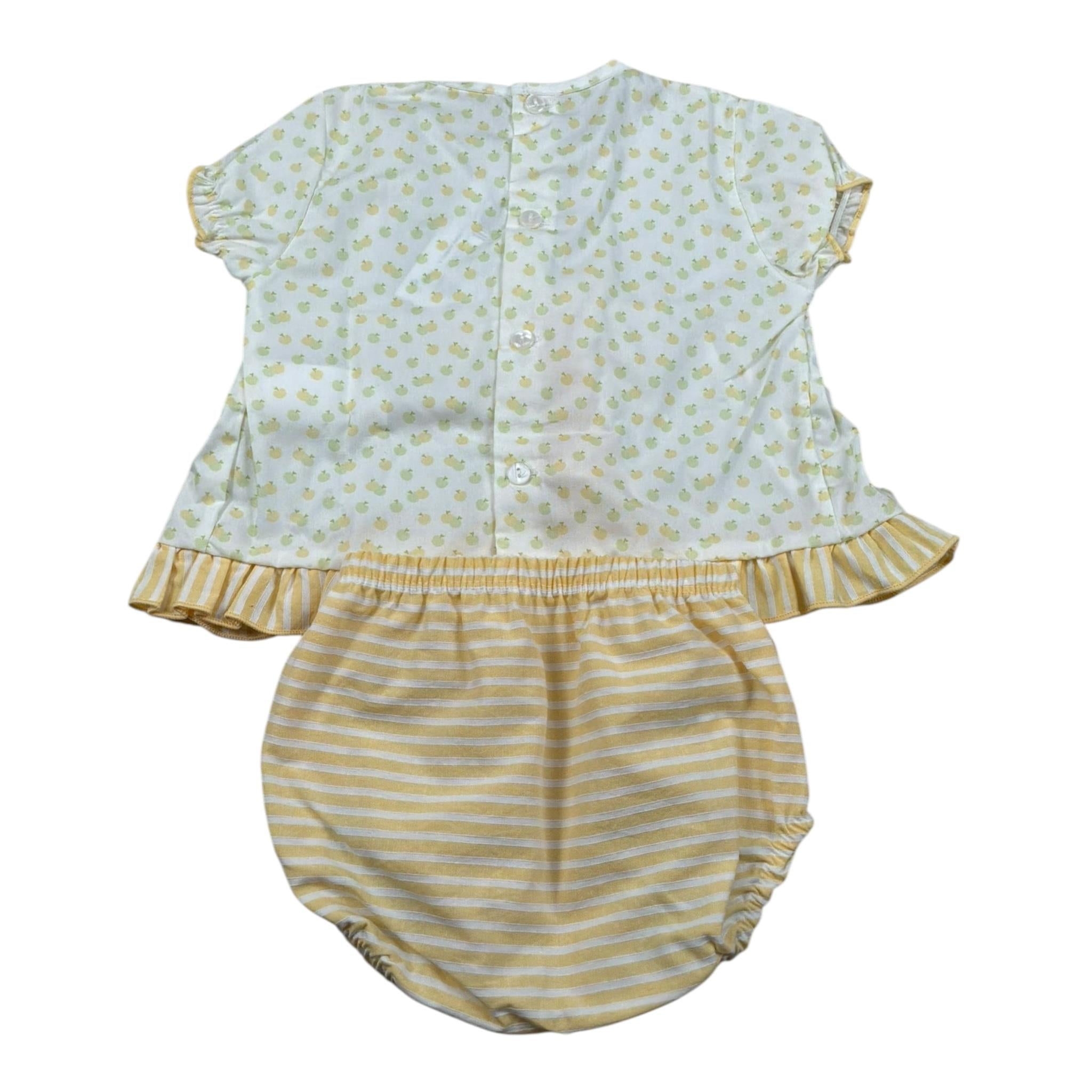 Calamaro Completo 2 Pezzi Camicia-Culotte per Neonata 11198 BIANCO/GIALLO CALAMARO 