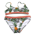 Banana Moon Costume 2 Pezzi Triangolo-Fascia Tinta Unita con Fantasia per Bambina KAE10 BIANCO BANANA MOON 