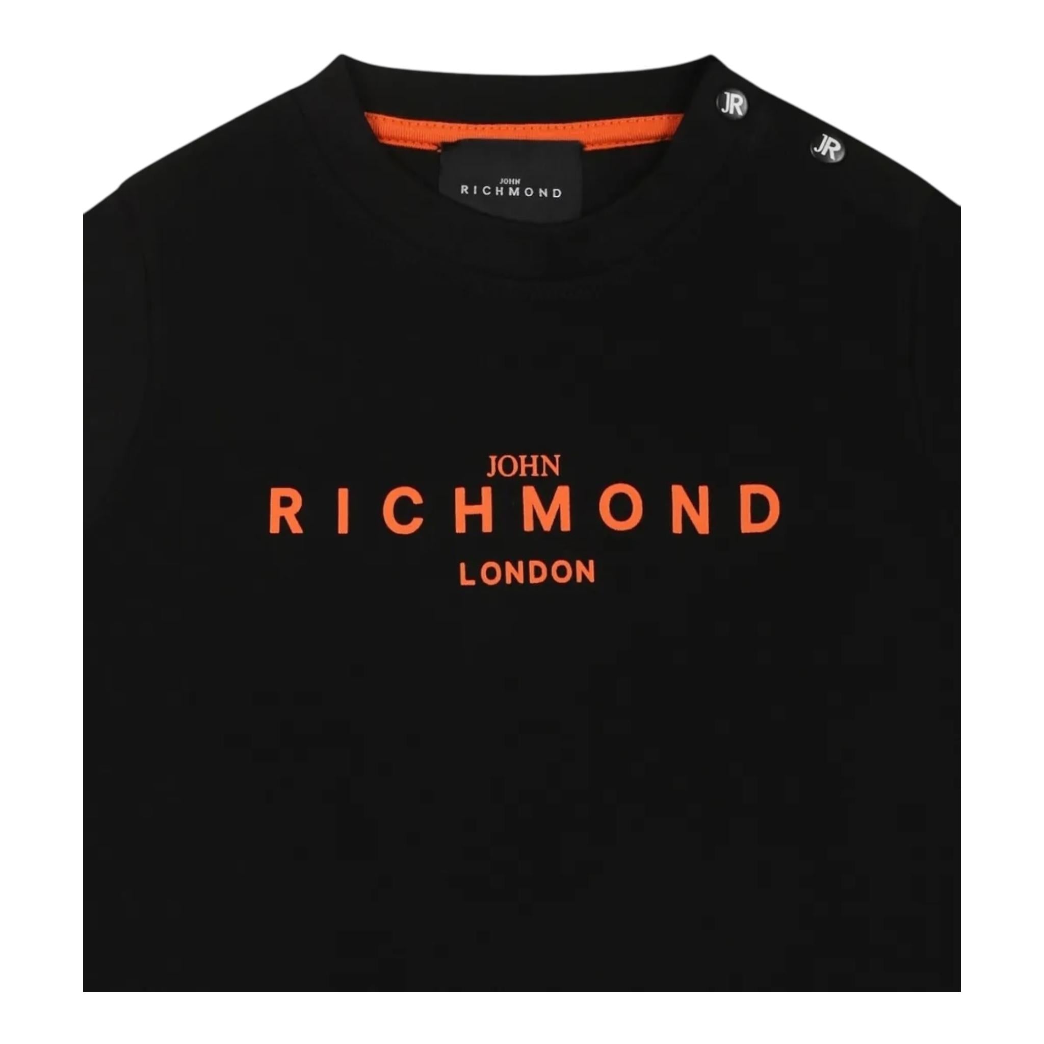 John Richmond T-Shirt Girocollo Tinta Unita con Stampa per Neonato RIP25014TSX NERO JOHN RICHMOND 