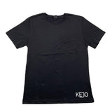 Kejo T-Shirt Girocollo Tinta Unita Con Stmpa In Contrasto Nero Per Bambino