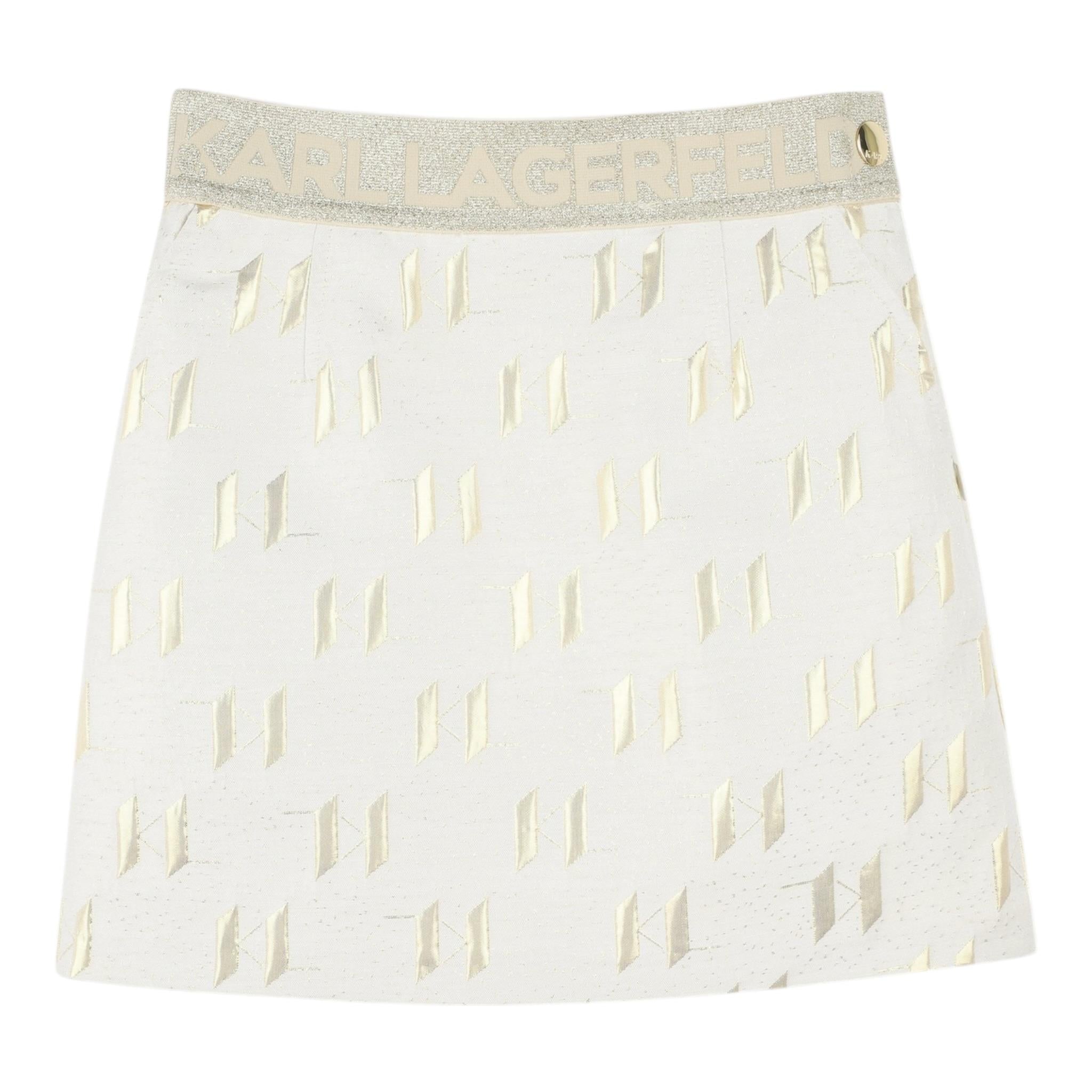 Karl Lagerfeld Gonna Tinta Unita con Elastico In Vita per Bambina Z30584 BEIGE KARL LAGERFELD 