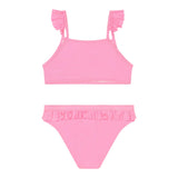 Billieblush Costume 2 Pezzi Tinta Unita Fascia-Slip Rosa Per Bambina