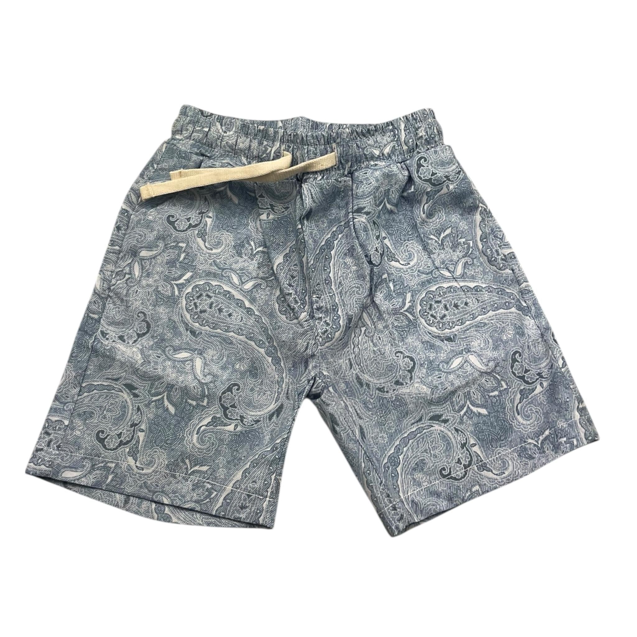 M+E' Bermuda Tinta Unita con Stampa Fantasia per Bambino UEM0530 AZZURRO M+E' 