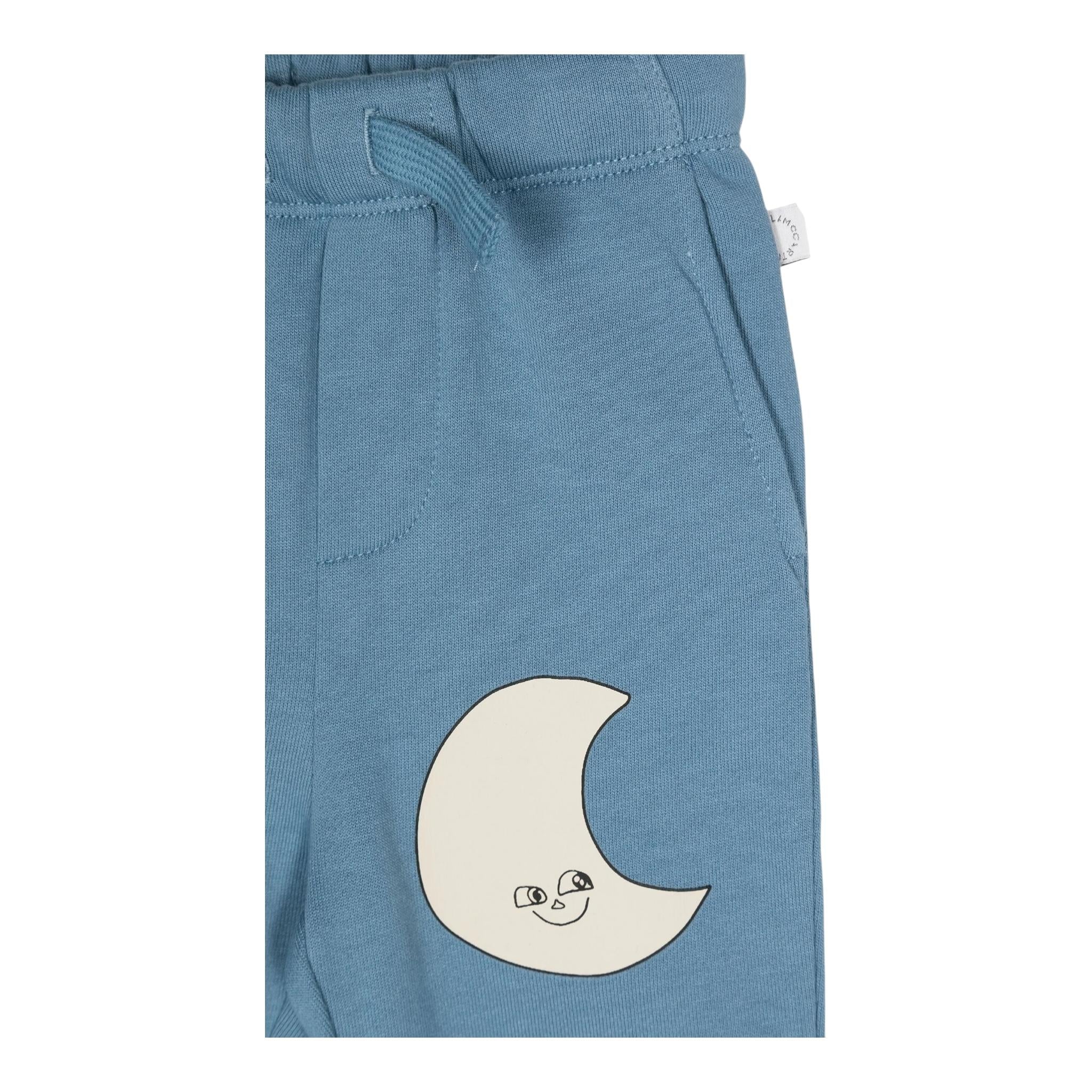 STELLA McCARTNEY pantalone tuta tinta unita con stampe in contrasto Blu per Neonato TV6520X BLU STELLA McCARTNEY 