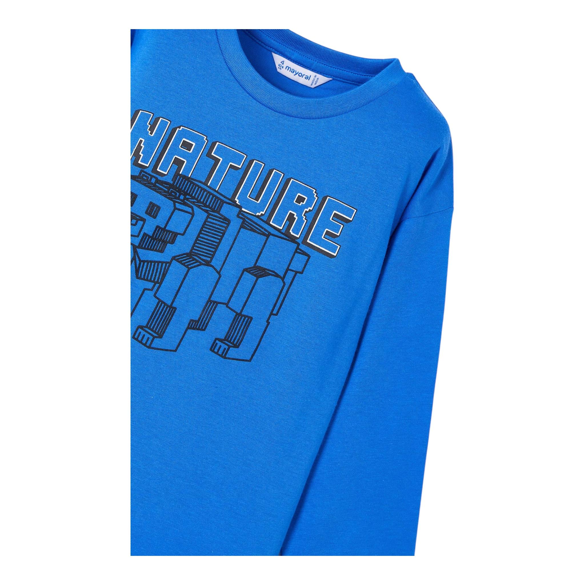 MAYORAL shirt girocollo tinta unita con stampa in contasto Cobalto per Neonato 4051 COBALTO MAYORAL 