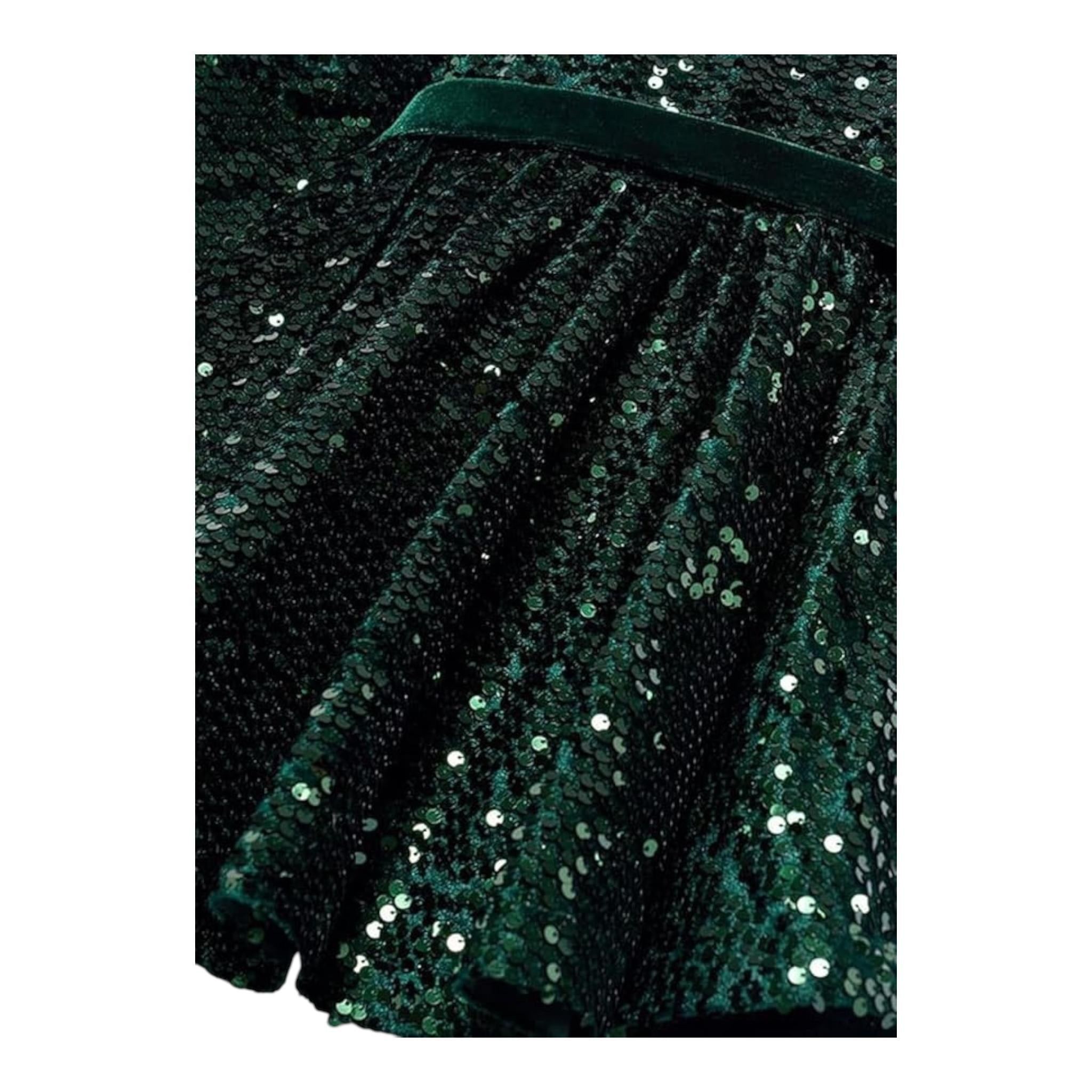 ABEL & LULA abito tinta unita con cintura e paillettes Verde per Bambina 5528 VERDE ABEL & LULA 