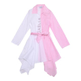 Gaelle Abito Manica Lunga Bicolore Bianco/Rosa Per Bambina