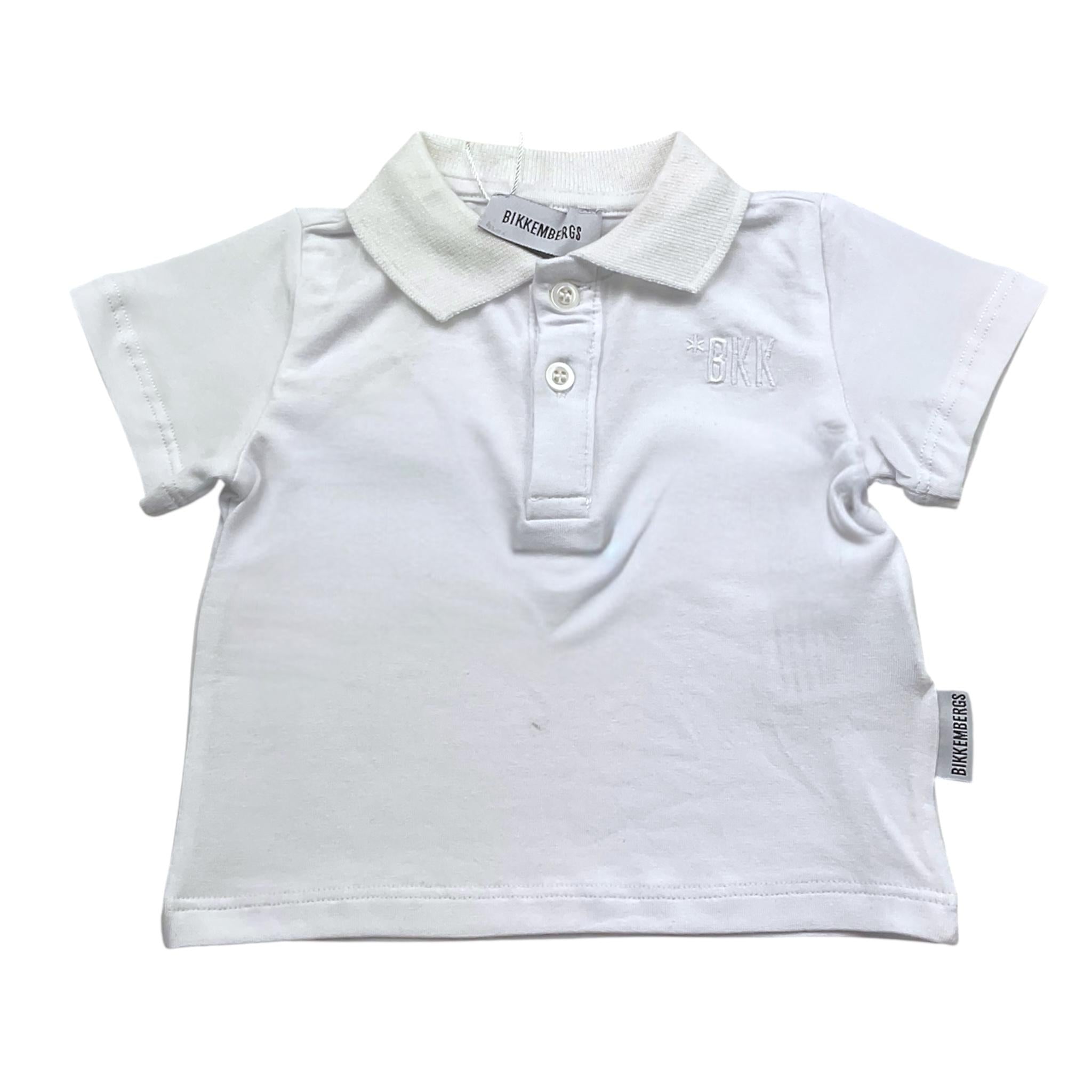 Bikkembergs Polo Tinta Unita Mezza Manica per Neonato BK3448 BIANCO BiKKEMBERGS 