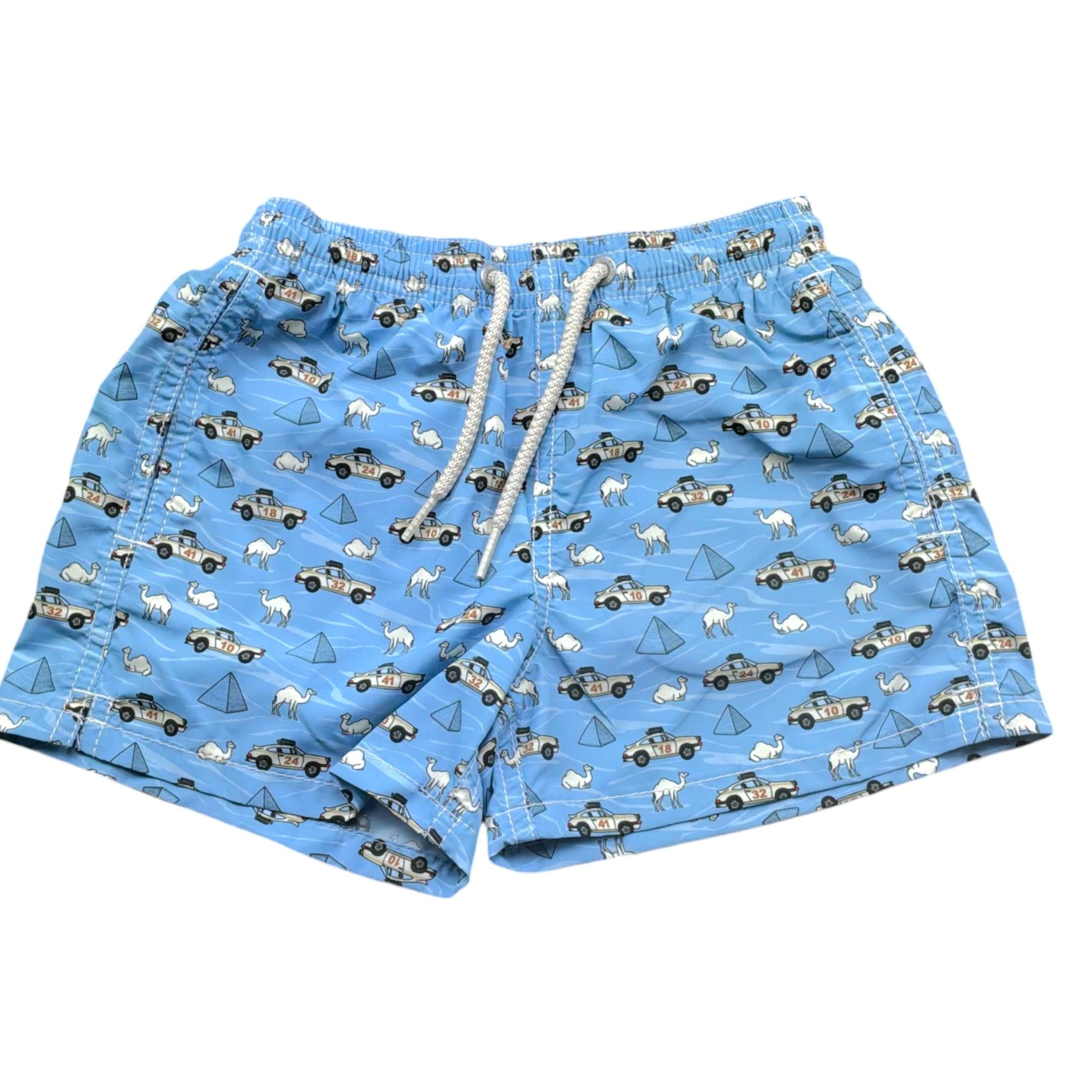 Saint Barth Costume Tinta Unita con Stampa per Bambino SAFARI AZZURRO SAINT BARTH 