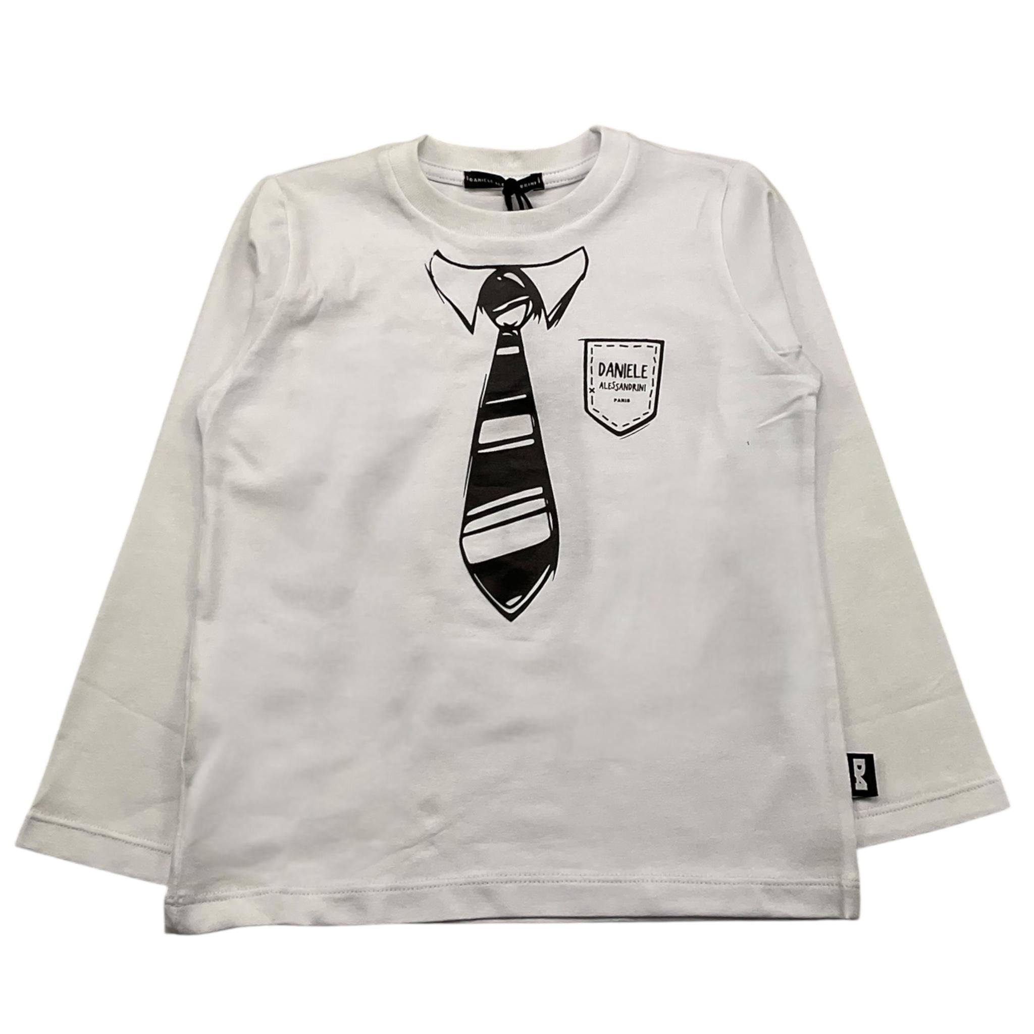 DANIELE ALESSANDRINI shirt girocollo tinta unita con stampa Bianco per Neonato 1291M00061XX BIANCO DANIELE ALESSANDRINI 