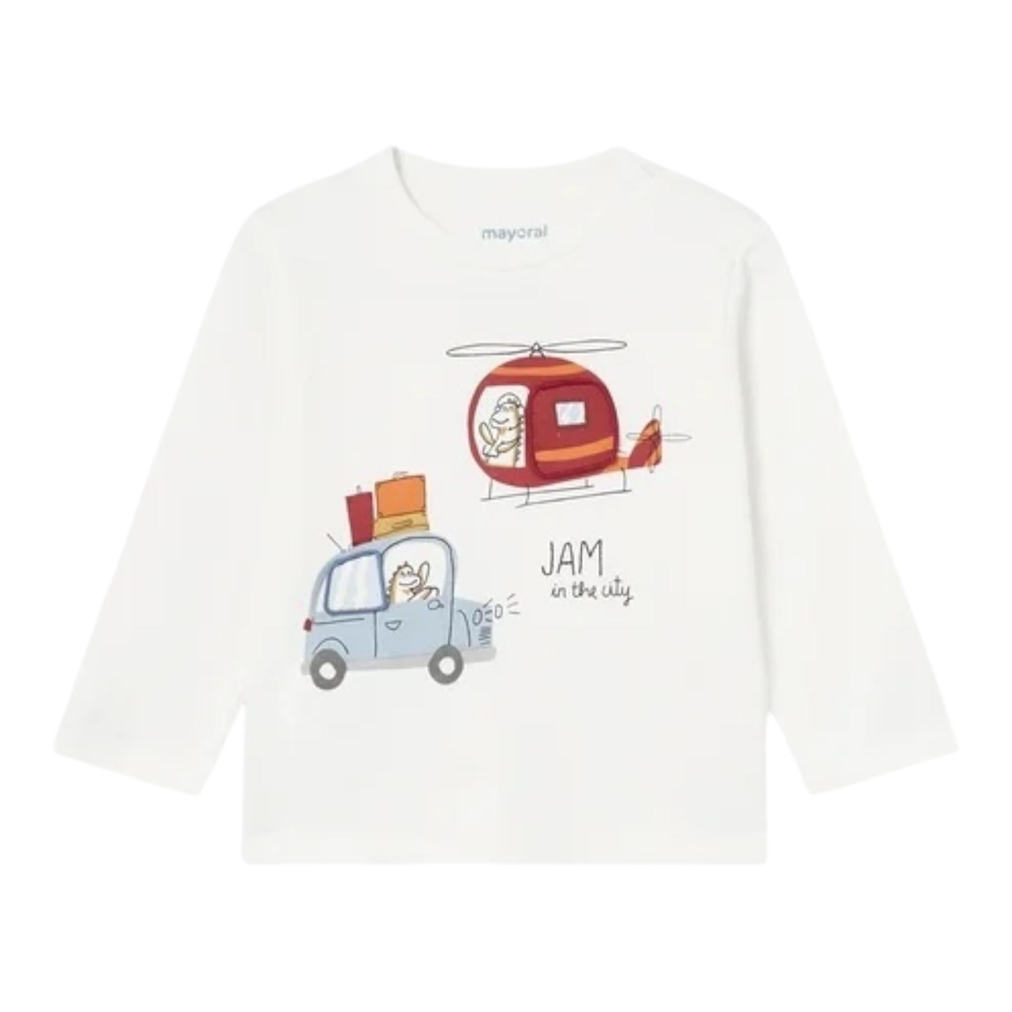 MAYORAL shirt girocollo tinta unita con stampa Bianco per Neonato 2038 BIANCO MAYORAL 