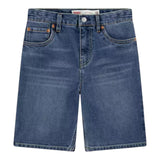Levi'S Bermuda In Denim Tinta Unita con Girovita Regolabile per Bambino 9EM374 BLU LEVI'S 