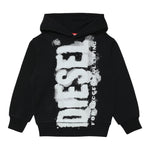 Diesel Felpa Chiusa con Cappuccio Tinta Unita con Logo per Bambino J01115 NERO DIESEL 