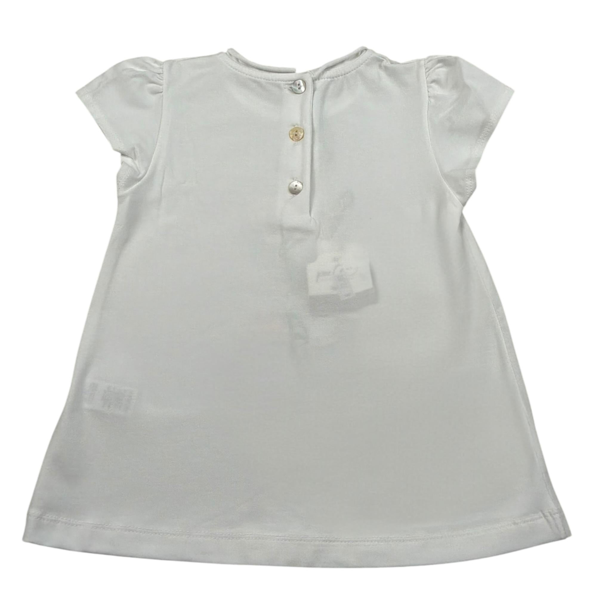 Per Te T-Shirt Girocollo tinta unita Cn Ricami Bianco per Bambina 34411J BIANCO PER TE 