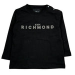 John Richmond Shirt Girocollo Tinta Unita con Logo per Neonato RIP26009TS NERO JOHN RICHMOND 