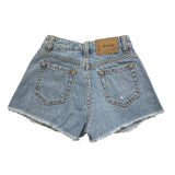 Dixie Short In Denim Tinta Unita Con Girovita Regolabile Azzurro Per Bambina