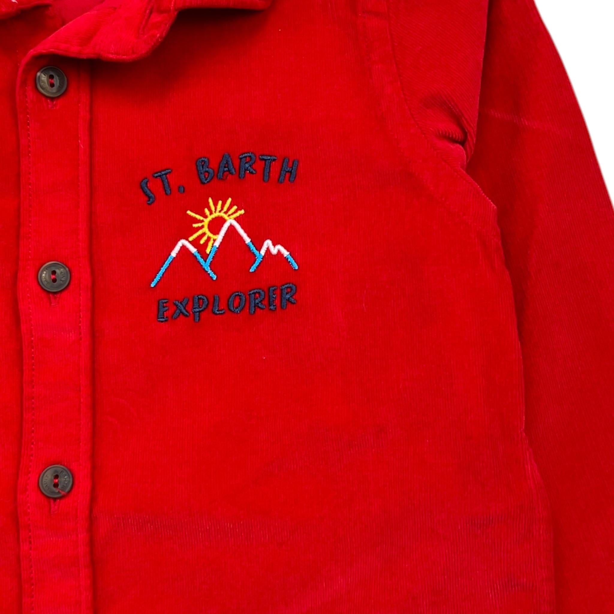 SAINT BARTH camicia tinta unita con stampa Rosso per Bambino SEEF003 ROSSO SAINT BARTH 