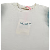 Vicolo T-Shirt tinta unita con Rouches Panna/Azzurro per Bambina 3146M00125 PANNA/AZZURRO VICOLO 