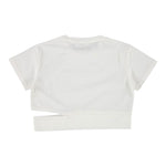 Manila Grace T-Shirt Girocollo Tinta Unita con Stampa per Bambina 148TMJS25 BIANCO MANILA GRACE 