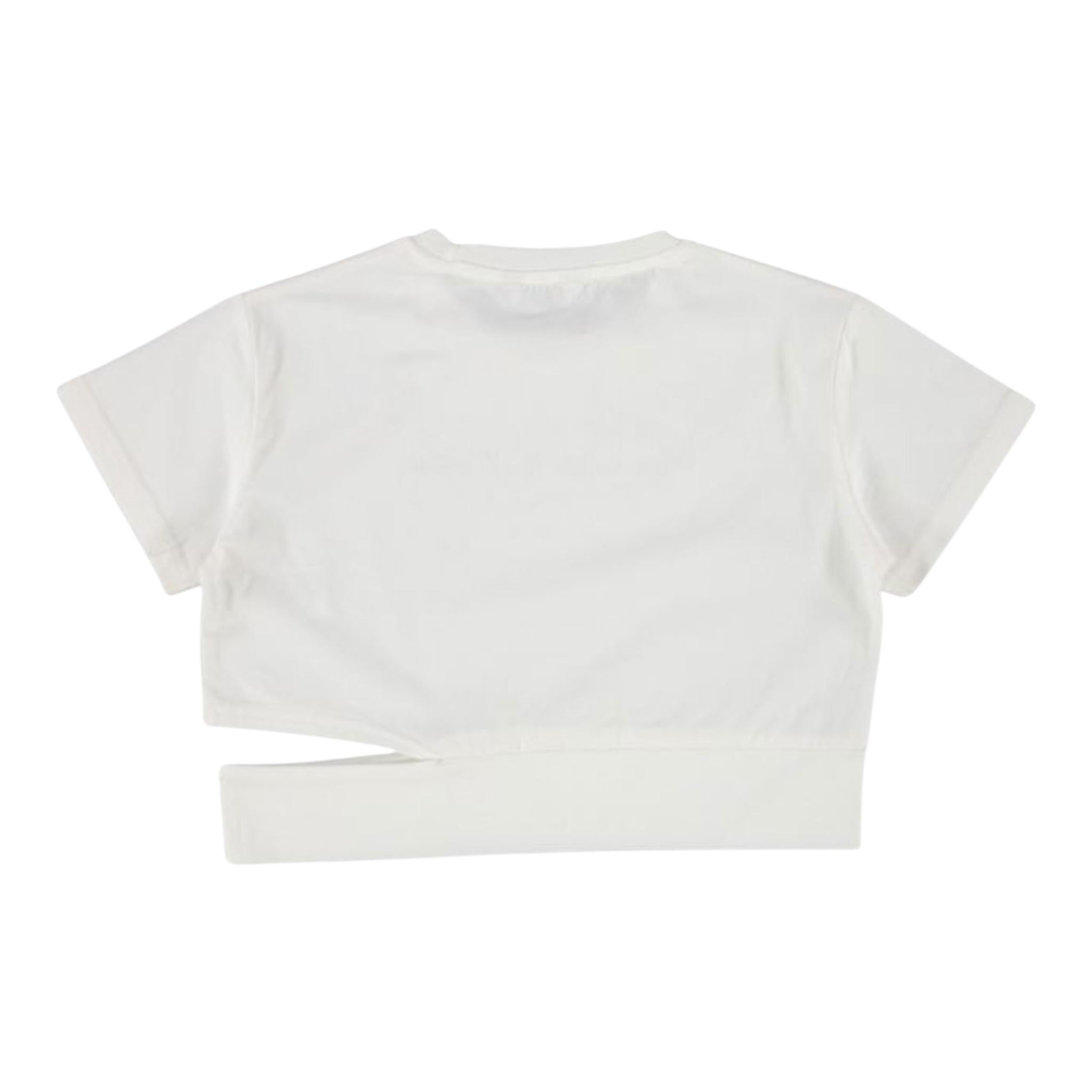 Manila Grace T-Shirt Girocollo Tinta Unita con Stampa per Bambina 148TMJS25 BIANCO MANILA GRACE 