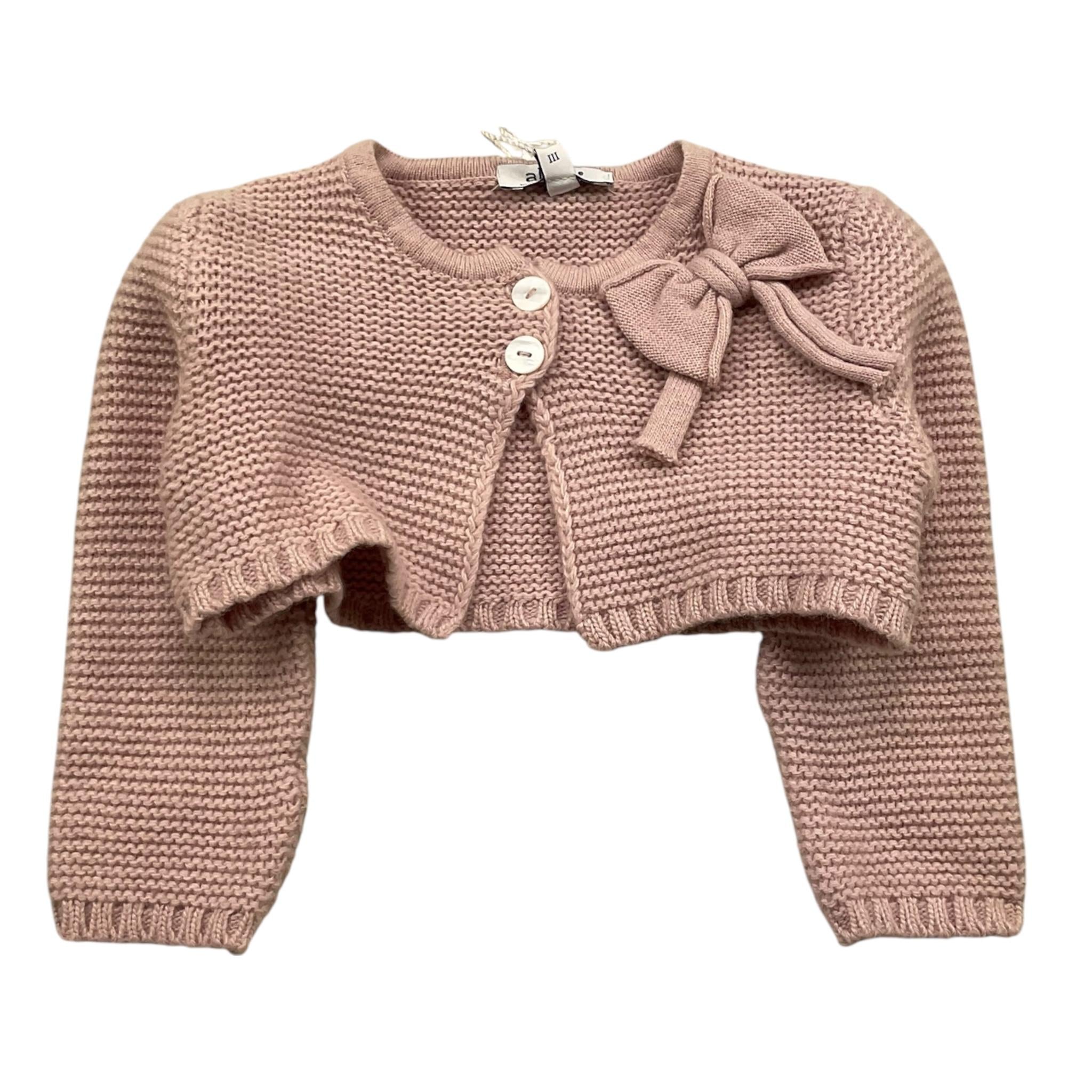 ALETTA coprispalle tinta unita con fiocco Rosa per Neonata MRP220001 ROSA ALETTA 