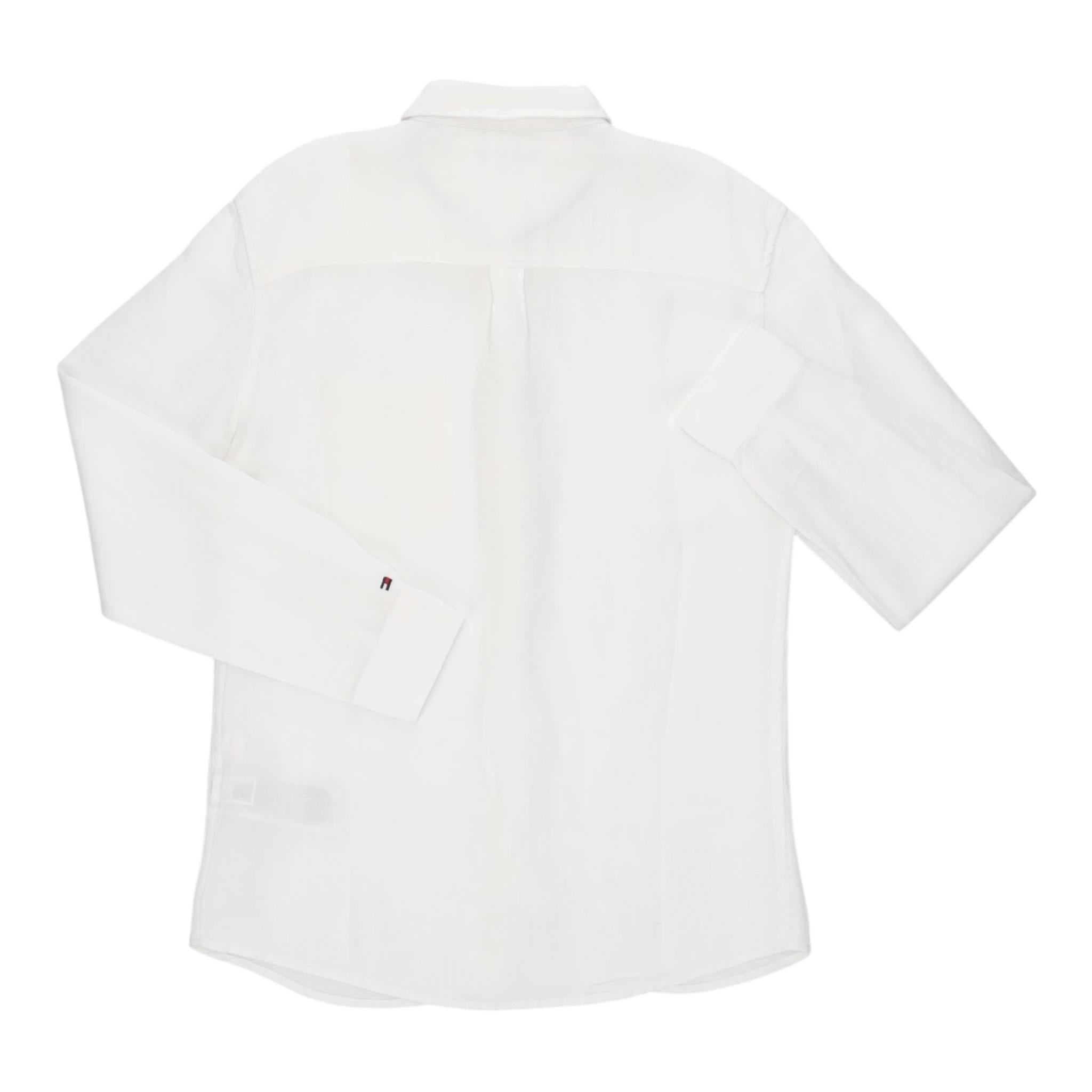 Tommy Hilfiger Camicia Manica Lunga Tinta Unita per Bambino KB0KB09550 BIANCO TOMMY HILFIGER 