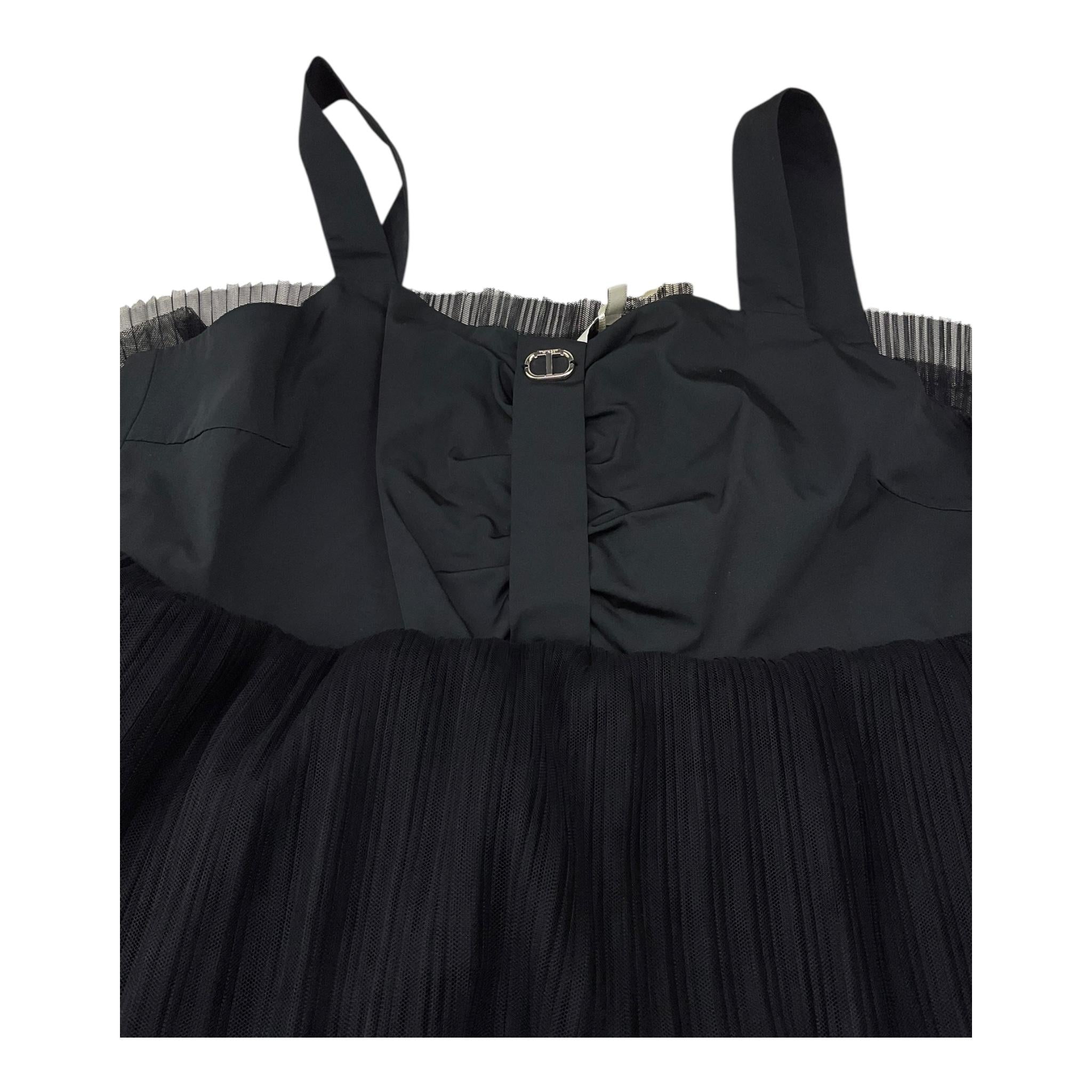 Twinset Abito Tinta Unita Giromanica con Tulle per Bambina 231GJ2A90 NERO TWINSET 