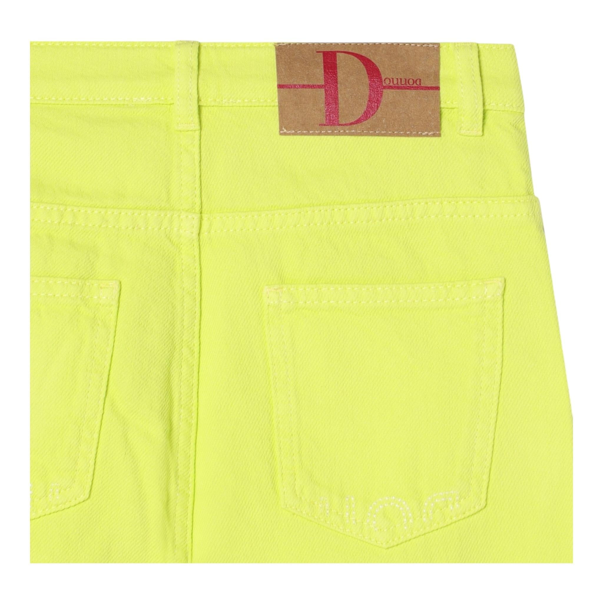 Dou Dou Jeans Tinta Unita Modello Palazzo per Bambina DW6P10 VERDE DOU DOU 