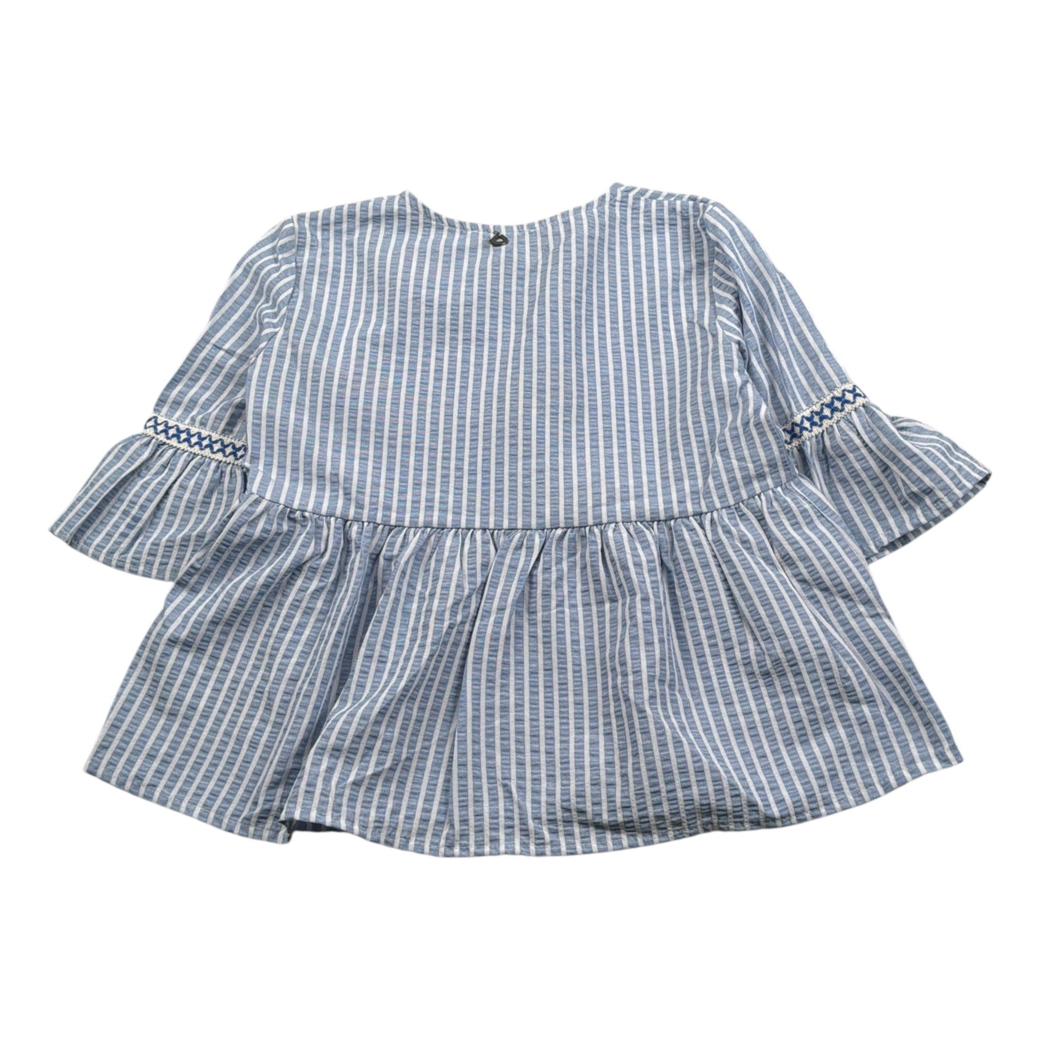 Dixie Camicia Mezza Manica Fantasia A Righe Azzurro per Bambina CC30271G500 AZZURRO DIXIE 