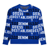 GUESS maglia girocollo tinta unita con stampa Blu per Bambino N4YR00Z3GV0J BLU GUESS 