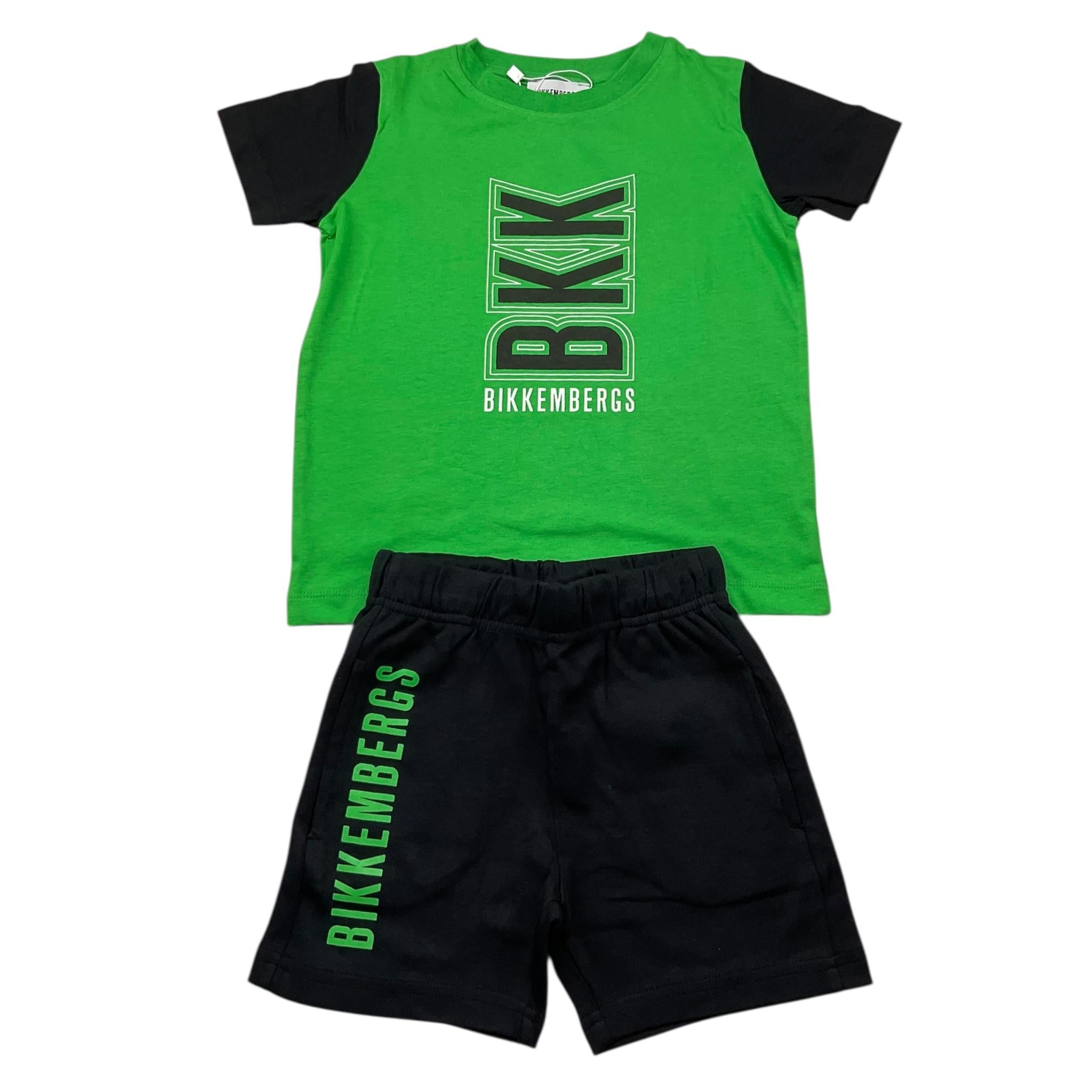 Bikkembergs Completo 2 Pezzi T-Shirt-Bermuda per Bambino BK3221 VERDE/NERO BiKKEMBERGS 
