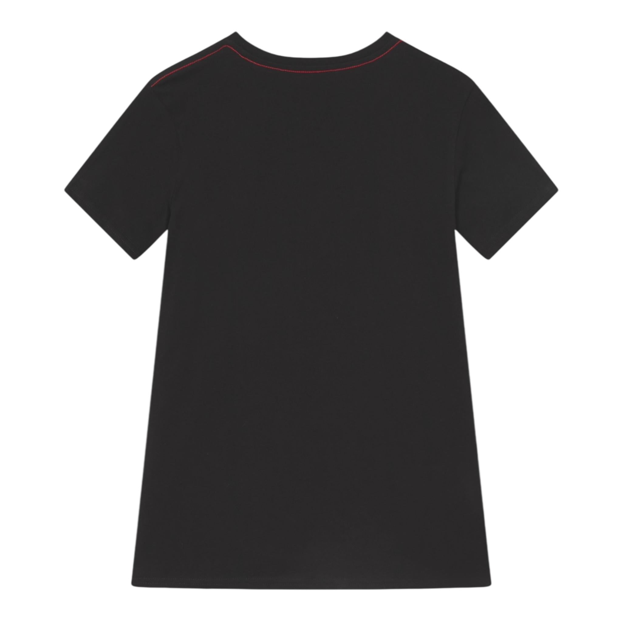 Guess T-Shirt Girocollo Tinta Unita con Stampa per Bambino N73I55K5M20 NERO GUESS 