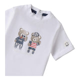 Minibanda T-Shirt Girocollo Tinta Unita con Stampa per Neonato 3B613 BIANCO MINIBANDA 