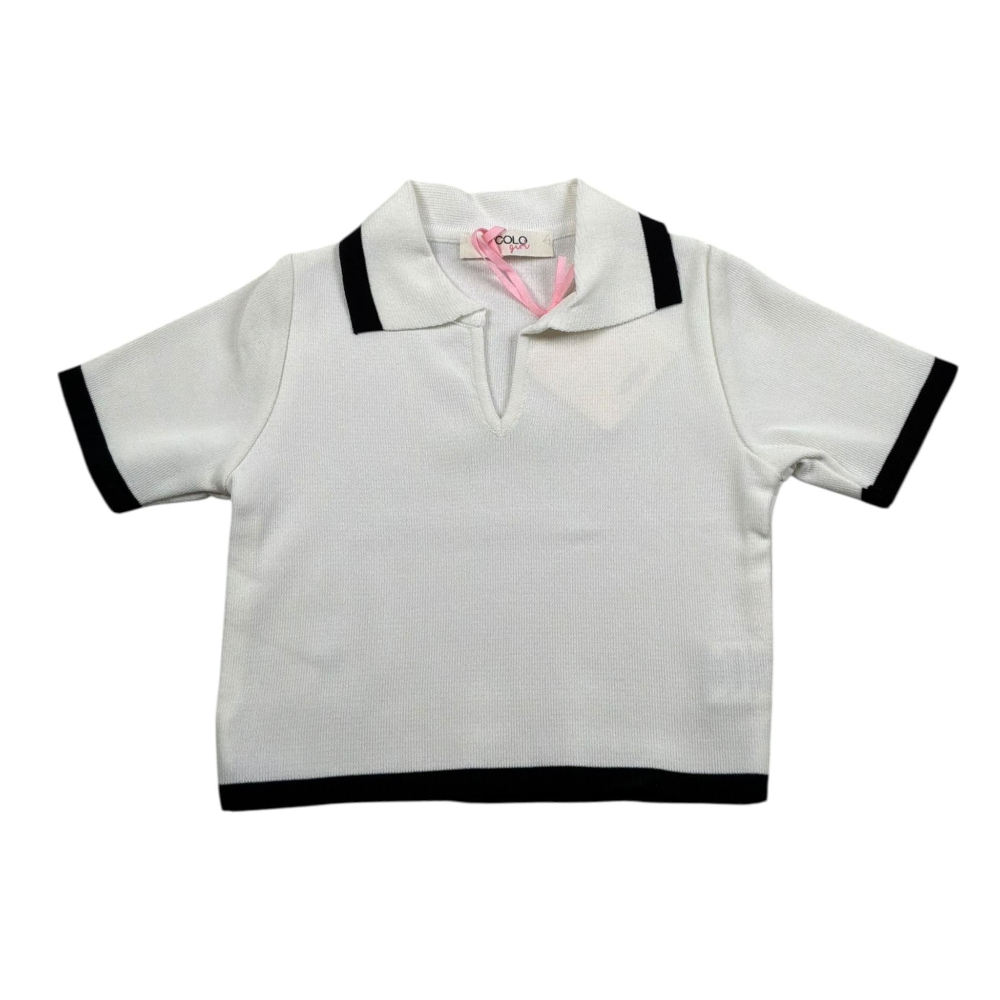 Vicolo Polo Mezza Manica Tinta Unita  per Bambina 3146W00303 PANNA VICOLO 