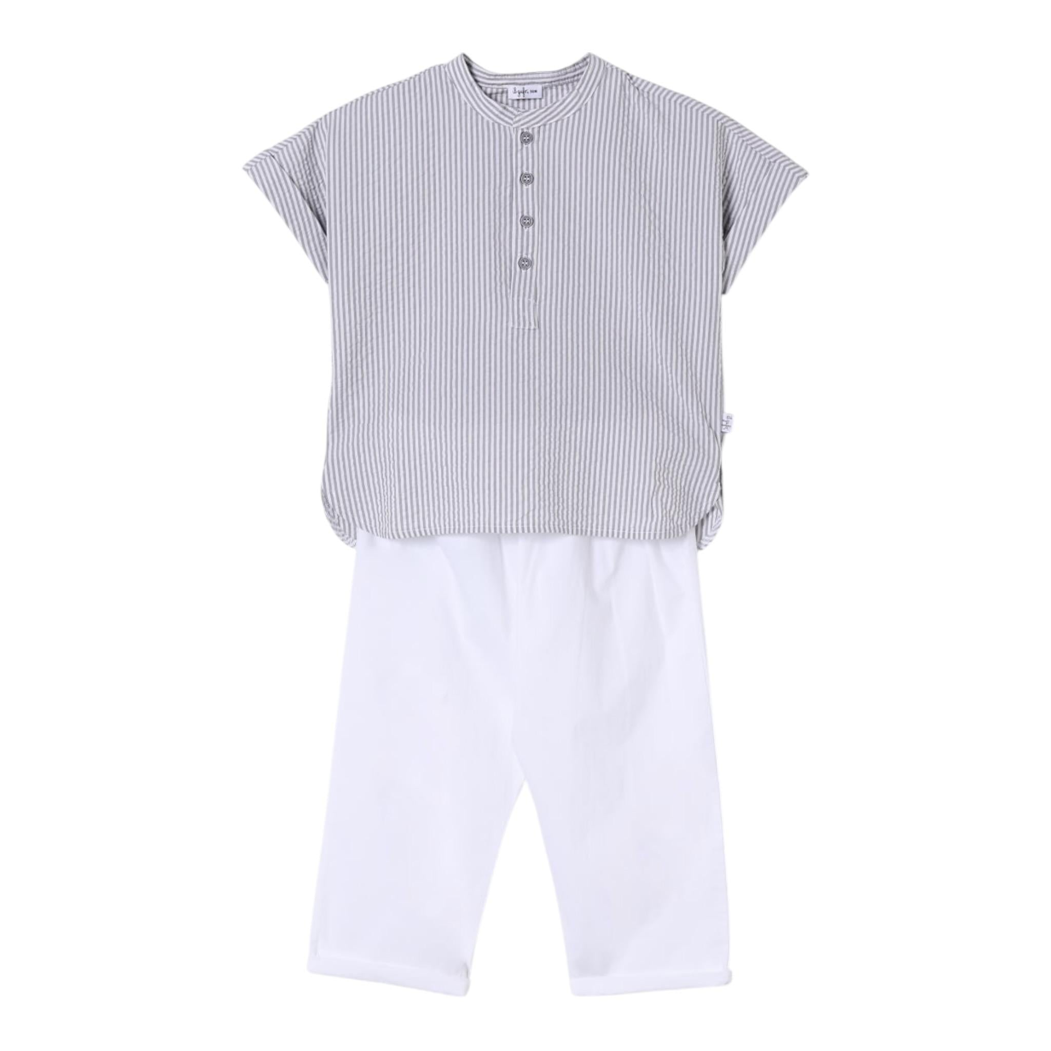 Il Gufo Completo 2 Pezzi Camicia-Pantalone per Bambino P25DP473C1080 BIANCO IL GUFO 