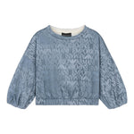 Emporio Armani Felpa Chiusa Girocollo Tinta con Logo per Bambina 3D3M02 BLU EMPORIO ARMANI 