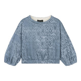 Emporio Armani Felpa Chiusa Girocollo Tinta con Logo per Bambina 3D3M02 BLU EMPORIO ARMANI 