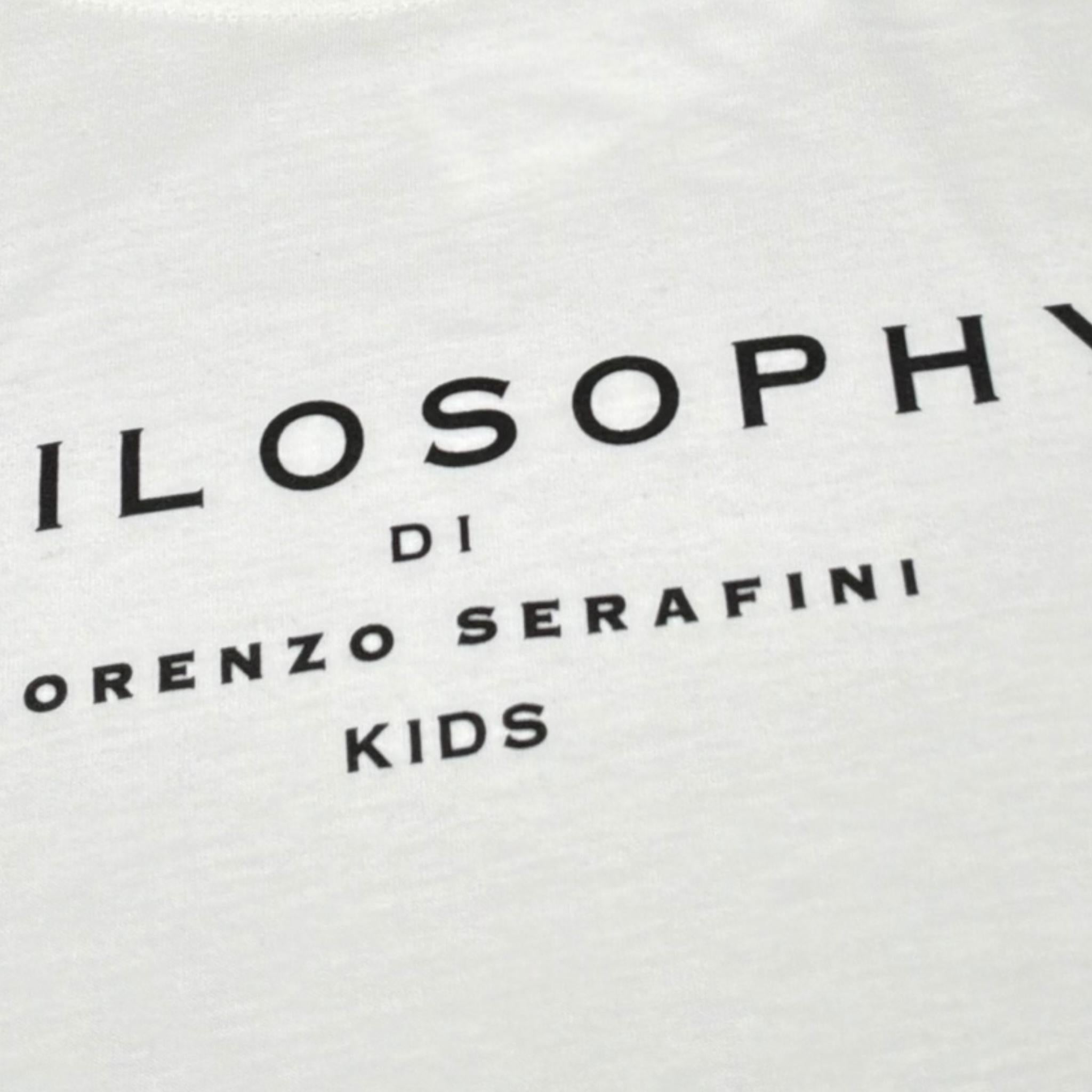 Philosophy Canotta Girocollo Tinta Unita con Logo per Bambina I1E603X BIANCO PHILOSOPHY 