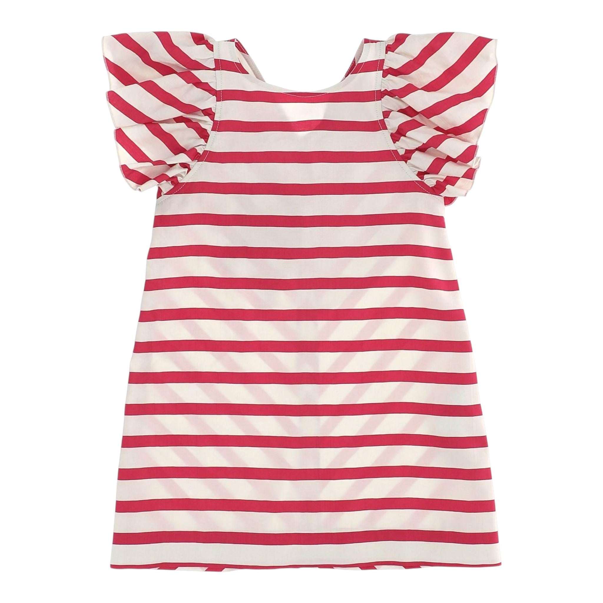 Monnalisa Abito Mezza Manica Fantasia A Righe per Bambina 177903 FUXIA MONNALISA 