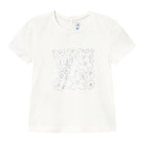 Mayoral T-Shirt Girocollo Tinta Unita con Stampa per Bambina 105 BIANCO MAYORAL 