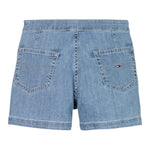 Tommy Hilfiger Short In Denim Tinta Unita con Girovita Regolabile per Bambina KG0KG08451 AZZURRO TOMMY HILFIGER 